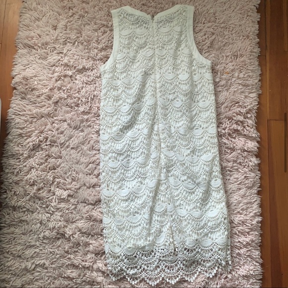 Ann Taylor LOFT Petite Ivory Crochet Overlay Dress - Picture 3 of 3